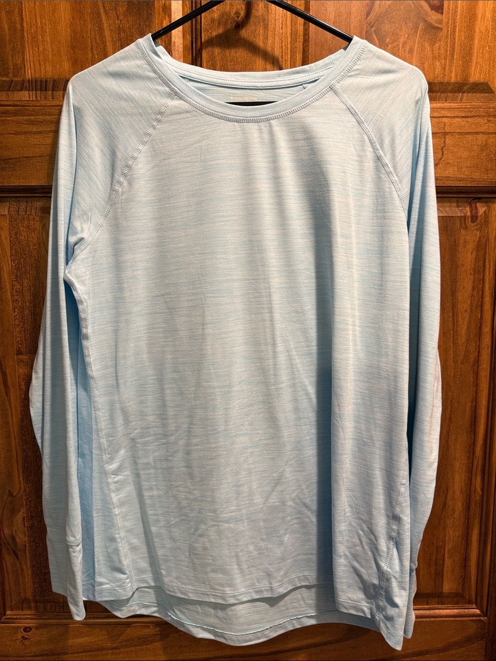 Amazon Essentials Women’s Long-Sleeve Crew Neck Shirt in Light Blue